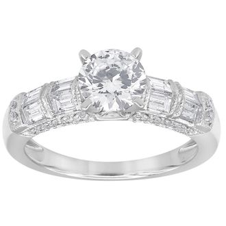 Grown Brilliance 1.75 Carat 14K White Gold Round Cut Lab Grown Diamond Engagement Ring for Women- Color/Clarity-G/VS