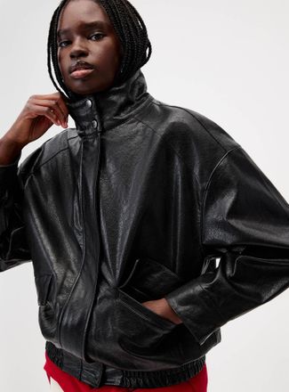 Only Womens Julia loose faux-leather jacket