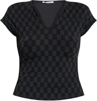 By Malene Birger Venazia top - Dames - T-shirts - Grijs - M - Leer - Tops