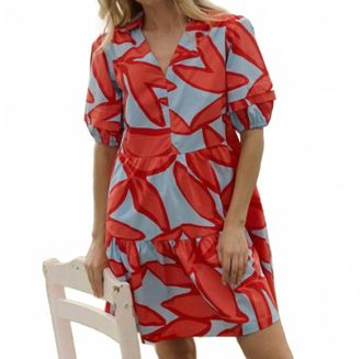 Southern Tide Piper Garden Glory Printed Short Sleeve Dress In Mint