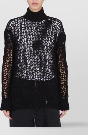 Ann Demeulemeester high neck long sleeve knitwear