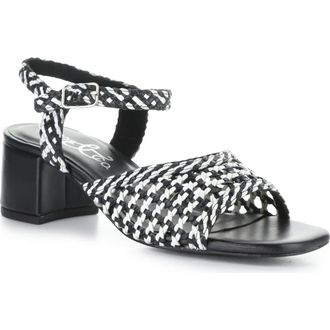 Bos. & Co. Wendi Ankle Strap Sandal in Black/White Mix at Nordstrom, Size 10-10.5Us