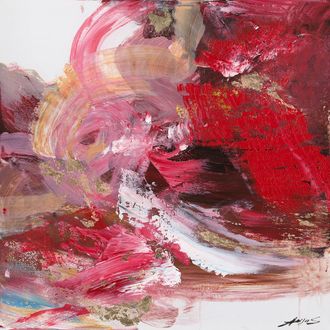 Schubiger M&ouml;bel Bild Schwungvolle Variationen Rot