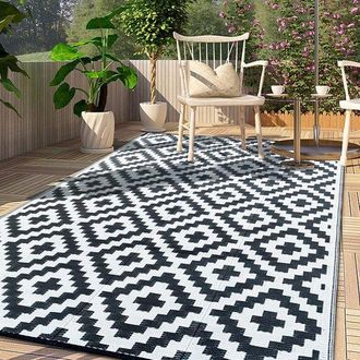 OEM Alfombra Impermeable 180270 Cm, Alfombra Ligera Patio, Uv, Alfombra Port&aacute;til, F&aacute;cil Limpiar, Alfombra Pl&aacute;stico Reciclado E Interiores