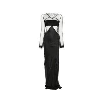 Rick Owens Combo Long-sleeve Maxi Dress