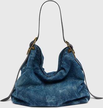 Diesel D-Line-Denim hobo bag - Shoulder Bags - Woman - Blue