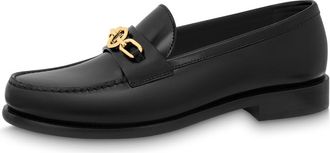 Louis Vuitton (WMNS) LOUIS VUITTON Chess Flat Loafer Shoes Black 1ABIBA