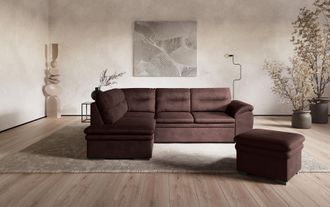 Cotta Ecksofa »Leandra L-Form« wahlweise mit Bettfunktion & Bettkasten