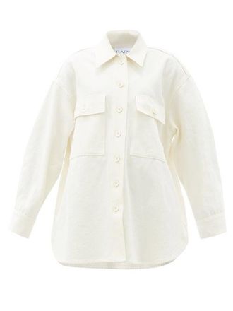 Raey Oversized Cotton-blend Twill Shacket - Womens - Ivory