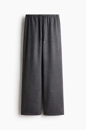H&M Drawstring Trousers in Dark Gray/herringbone Pattern at Nordstrom, Size Xx-Small