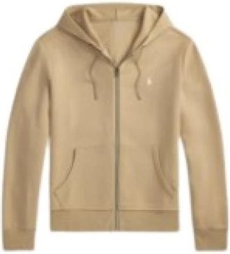 Polo Ralph Lauren Lange Mouw Double Knit Tech Full-Zip Hoodie - Heren - Vesten met rits - Beige - L - Katoen - Hoodies & sweatvesten