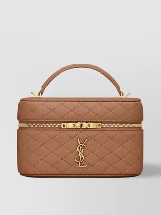 Saint Laurent quilted leather vanity bag with adjustable strap