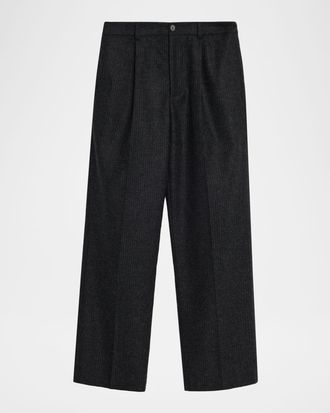 Frame Denim Mens Pinstripe Wide Leg Trousers