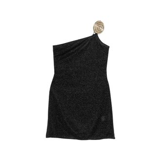 Os&eacute;ree Lumi&egrave;re Spiral One-shoulder Mini Dress