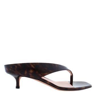 Bally Nyna 45 Tortoiseshell Patent Sandals, Brand Size 35 ( US Size 4.5 )