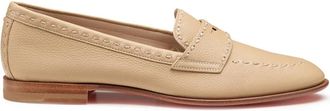 Santoni Leren Penny Loafer - Dames - Loafers - Bruin - 38 EU - Leer - Schoenen
