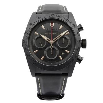 Tudor Pre-owned Tudor Fastrider Black Shield 42000C Chronograph Automatic Black Dial Mens Watch 42000C