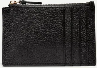 Cole Haan Womens Leather Zip Card Case - Black