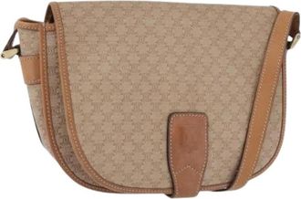 Celine Pre-owned Canvas Shoulder Bag - Dames - Vintage Schoudertas - Beige - ONE Size - Leer - Vintage