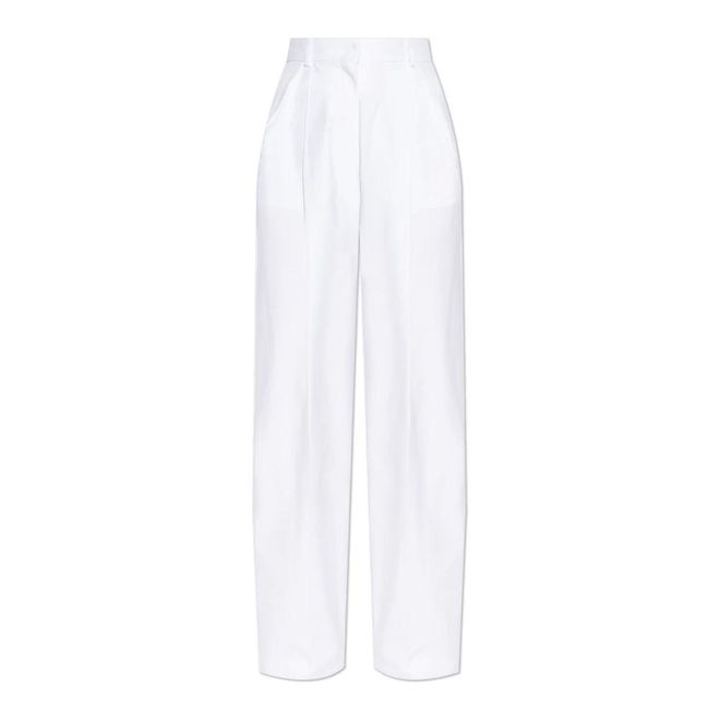 Wide Trousers, female, White, M, Pleated trousers