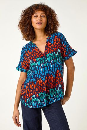 Roman Abstract Spot Print Tunic