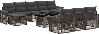 vidaXL Conjunto De Sof&aacute;s De Jard&iacute;n 11 Uds. Gris Y Gris Oscuro Vidaxl