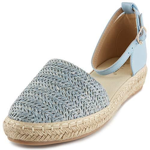 Alexis Leroy Chaussures Plates de Braided Femme Ete Espadrille