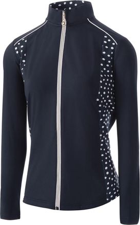 Island Green Dames/Dames Ritssluiting Drop Hem Top Layer (Marine / Wit)