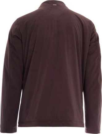 Herno Mens Jacket Giuggino Zip Dark Brown Suede Main Fabric: Polyester