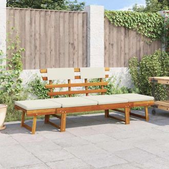 vidaXL Vidaxl - Panca da Giardino con Cuscini 2-in-1 190 cm in Massello Acacia