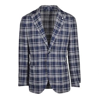 Luigi Bianchi Mantova Blazers, male, Multicolor, Size: L Blazer Stondato