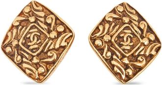Chanel Orecchini a cerchio placcati oro