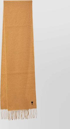 Ami heart friend fringed scarf in camel