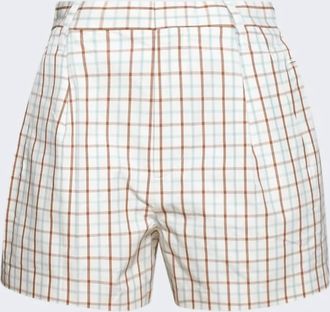 Victoria Beckham Womens Pleated High-Waist Shorts In Multi/check