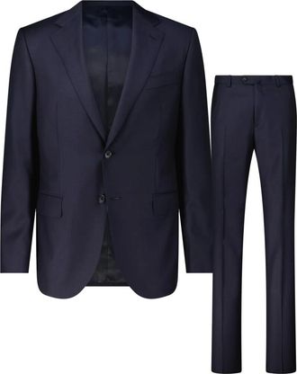 Caruso Wollen Pak Norma - Elegante Stijl - Heren - Business pakken - Blauw - 4XL - Wol - Kostuums