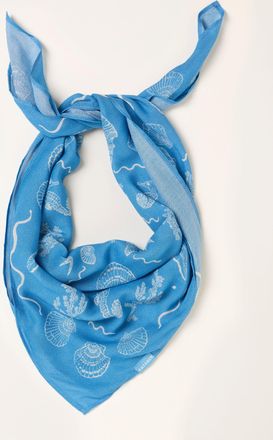 Fat Face FatFace Blue Sealife Square Scarf