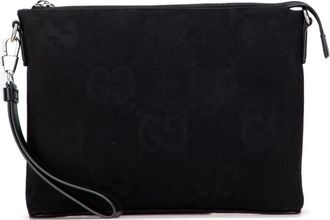 Gucci Pre-owned Clutches, female, Black, Size: ONE SIZE Pre-owned Canvas Zip Pouch