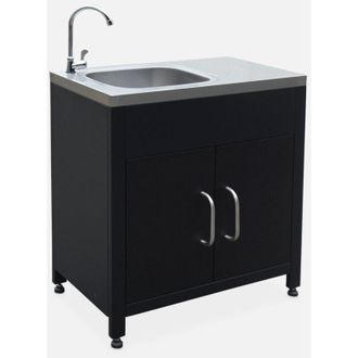 Sweeek Cocina Exterior De Acero Con Fregadero De 80cm