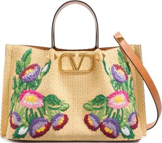 Valentino Garavani Borsa tote con ricamo media - Toni neutri