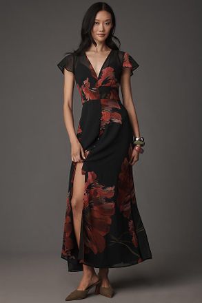 Hutch Nia Short-Sleeve V-Neck Maxi Dress