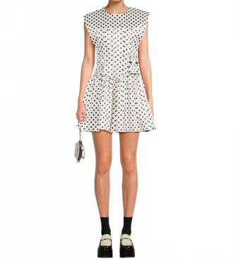 Ganni Satin Corset Mini Dress In Egret
