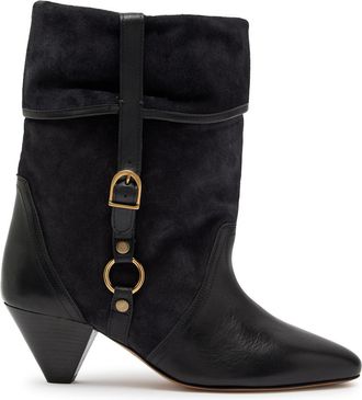 Isabel Marant Isabel Marant &eacute;toile Darner Buckle Suede Mid-calf Boots - Black - 38 (IT38/ UK5)