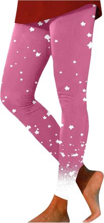 Generic Christmas Leggings for Women UK Xmas Snowflake Print High-Waist Ladies Yoga Pant Firm Supportive Sculpting Sports Leggings Festival Celebrations Leggi