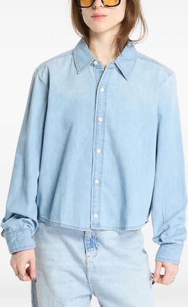 Calvin Klein Camicia a maniche lunghe crop - Blu