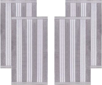Superior Set Of 4 Cabana Stripe Oversized Cotton Beach Towels