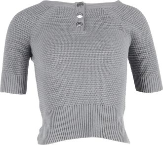 Chlo&eacute; Chlo&eacute; top met knoopdetails in grijs katoen