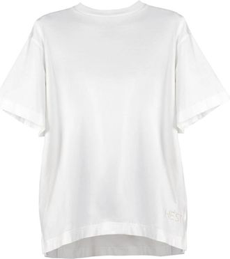 H&eacute;st Witte T-shirt met optisch ontwerp - Dames - T-shirts - Wit - L - Tops