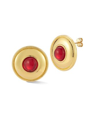 Chloe and Madison Chloe And Madison Plated Cz Statement Stud Earrings