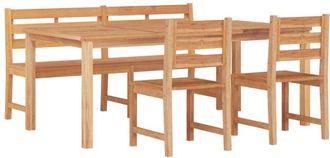 vidaXL Juego De Comedor Para Jard&iacute;n 4 Piezas Madera Maciza De Teca Vidaxl