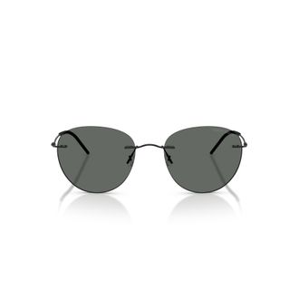 Giorgio Armani 0ar6182 Rimless Dark Lens Sunglasses with Thin Metal Frame